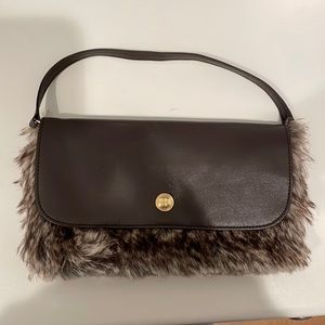 Janie and Jack Faux Fur Purse in brown